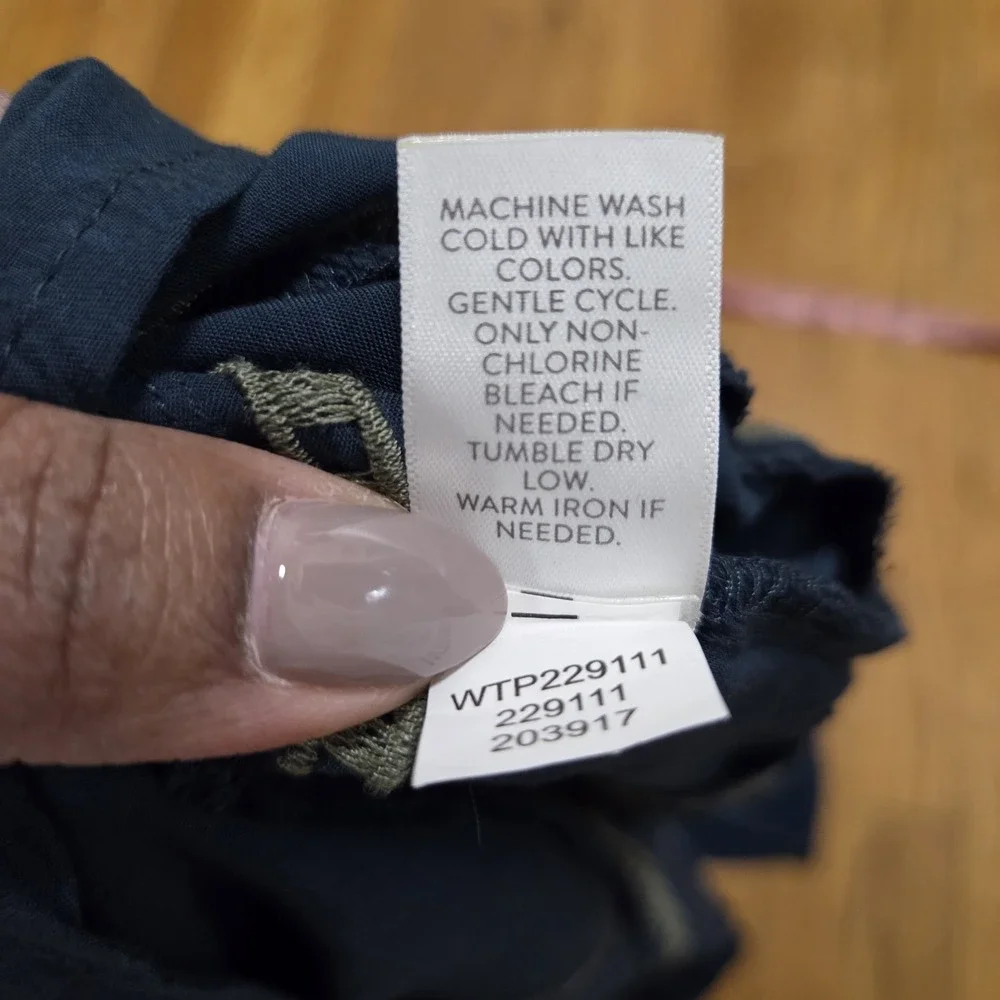 J‎ Jill Embroidered Floral Accent Long Sleeve Tunic Dark Teal Peacock - Picture 10 of 13